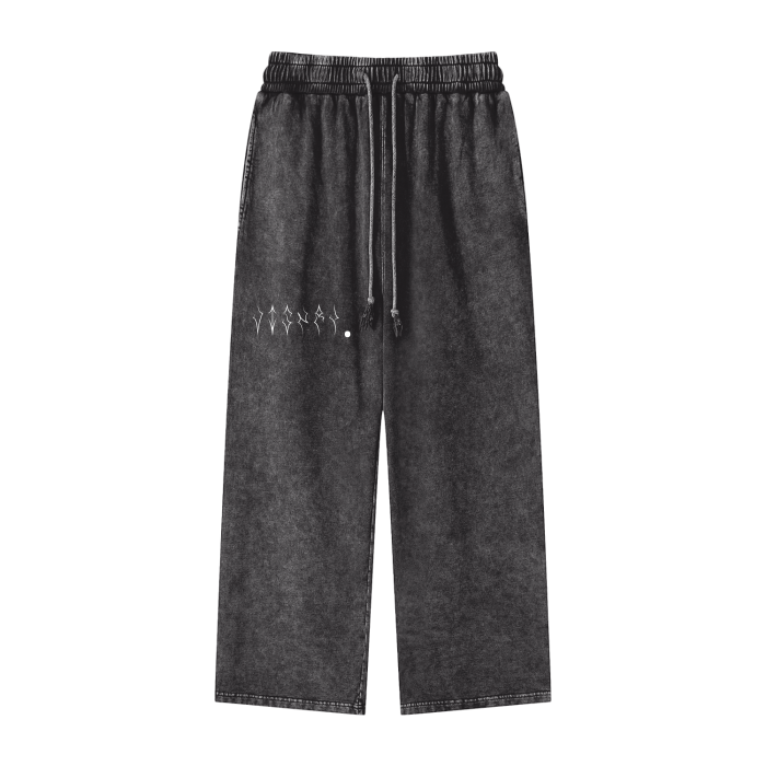 Acid Wash Straight Leg Pants - 360 GSM